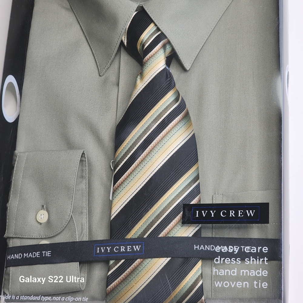 Ivy Crew New Men's Traditional Fit Handmade Woven Tie Dress Shirt 17 35/35 - Picture 4 of 7